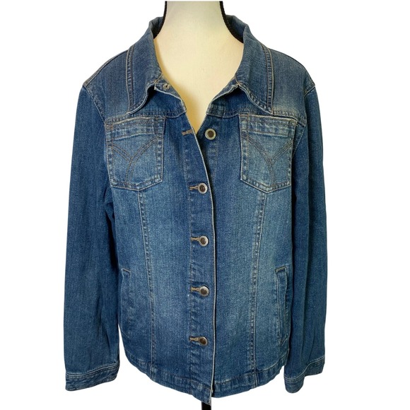 Duck Head Jeans Co. Jackets & Blazers - Duck Head Jeans Co. Denim Jean Jacket with Embroidered Fireworks Women's LP